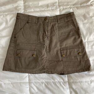 Khaki Green Utility Mini Skirt